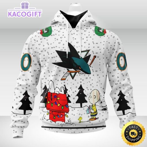 personalized nhl san jose sharks hoodie special peanuts design unisex hoodie