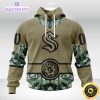 personalized nhl seattle kraken hoodie military camo with city or state flag 3d unisex hoodie