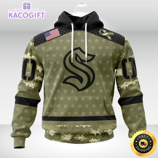 personalized nhl seattle kraken hoodie special camo military appreciation unisex hoodie