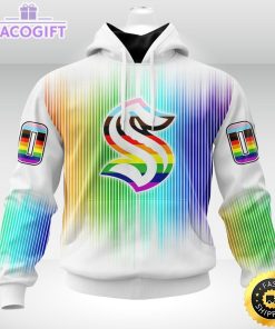 personalized nhl seattle kraken hoodie special design for pride month 3d unisex hoodie