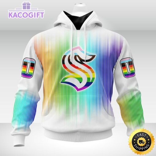 personalized nhl seattle kraken hoodie special design for pride month 3d unisex hoodie