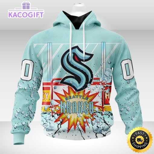 personalized nhl seattle kraken hoodie with ice hockey arena 3d unisex hoodie