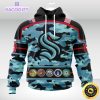 personalized nhl seattle krakencamo patternand all military force logo 3d unisex hoodie