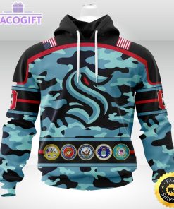 personalized nhl seattle krakencamo patternand all military force logo 3d unisex hoodie