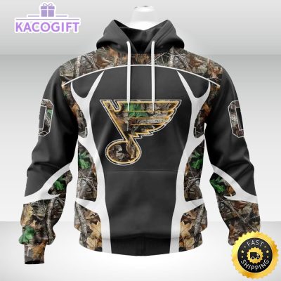 personalized nhl st louis blues hoodie special camo hunting design unisex 3d hoodie