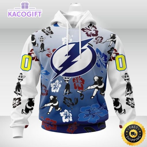 personalized nhl tampa bay lightning hoodie hawaiian style design for fans unisex 3d hoodie