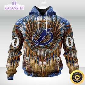 personalized nhl tampa bay lightning hoodie special native hat costume design unisex 3d hoodie