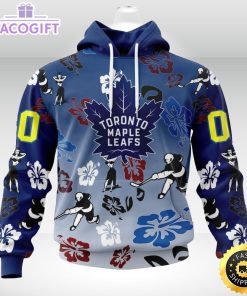 personalized nhl toronto maple leafs hoodie hawaiian style design for fans unisex 3d hoodie