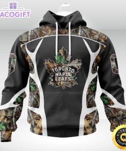 personalized nhl toronto maple leafs hoodie special camo hunting design unisex 3d hoodie