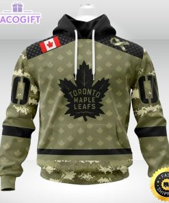 personalized nhl toronto maple leafs hoodie special camo military appreciation unisex hoodie