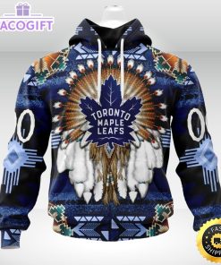 personalized nhl toronto maple leafs hoodie special native hat costume design 3d unisex hoodie