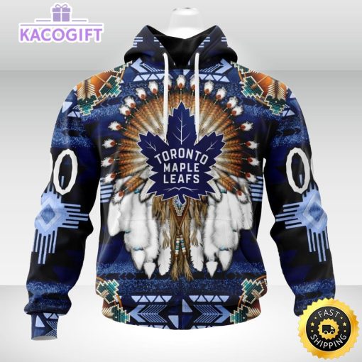 personalized nhl toronto maple leafs hoodie special native hat costume design 3d unisex hoodie