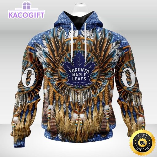 personalized nhl toronto maple leafs hoodie special native hat costume design unisex 3d hoodie