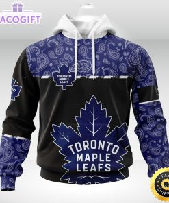 personalized nhl toronto maple leafs hoodie specialized hockey with paisley unisex 3d hoodie