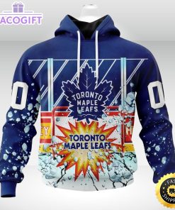 personalized nhl toronto maple leafs hoodie with ice hockey arena 3d unisex hoodie