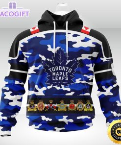 personalized nhl toronto maple leafscamo patternand all military force logo 3d unisex hoodie