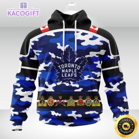 personalized nhl toronto maple leafscamo patternand all military force logo 3d unisex hoodie