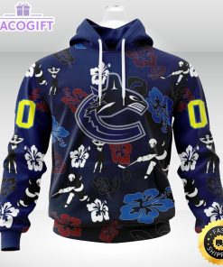 personalized nhl vancouver canucks hoodie hawaiian style design for fans unisex 3d hoodie