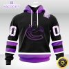 personalized nhl vancouver canucks hoodie special black hockey fights cancer unisex hoodie