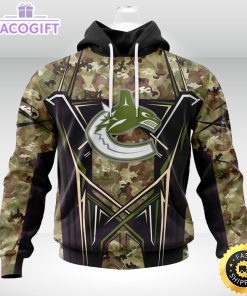 personalized nhl vancouver canucks hoodie special camo color design unisex 3d hoodie