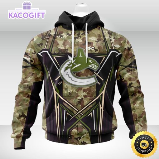 personalized nhl vancouver canucks hoodie special camo color design unisex 3d hoodie