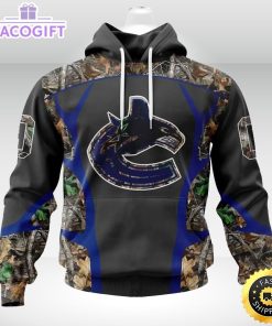 personalized nhl vancouver canucks hoodie special camo hunting design unisex 3d hoodie