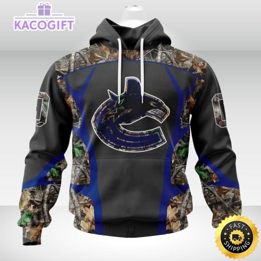 personalized nhl vancouver canucks hoodie special camo hunting design unisex 3d hoodie