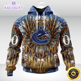 personalized nhl vancouver canucks hoodie special native hat costume design unisex 3d hoodie