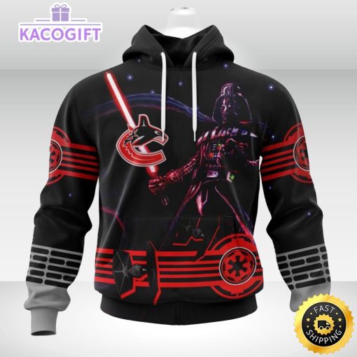 personalized nhl vancouver canucks hoodie specialized darth vader version jersey 3d unisex hoodie