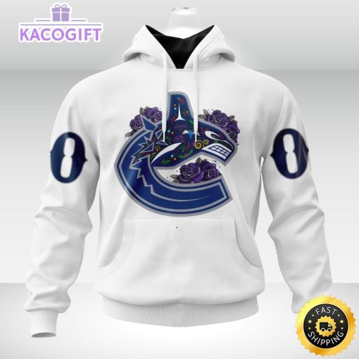 personalized nhl vancouver canucks hoodie specialized dia de muertos 3d unisex hoodie