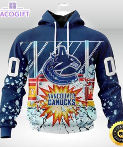 personalized nhl vancouver canucks hoodie with ice hockey arena 3d unisex hoodie