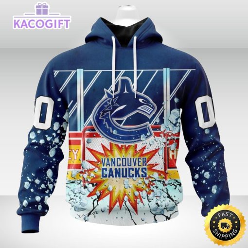 personalized nhl vancouver canucks hoodie with ice hockey arena 3d unisex hoodie