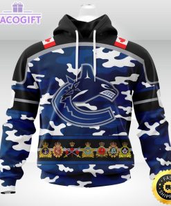 personalized nhl vancouver canuckscamo patternand all military force logo 3d unisex hoodie