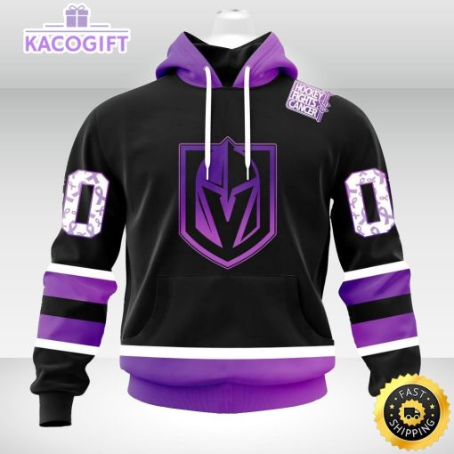 personalized nhl vegas golden knights hoodie special black hockey fights cancer unisex hoodie