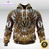 personalized nhl vegas golden knights hoodie special native hat costume design unisex 3d hoodie