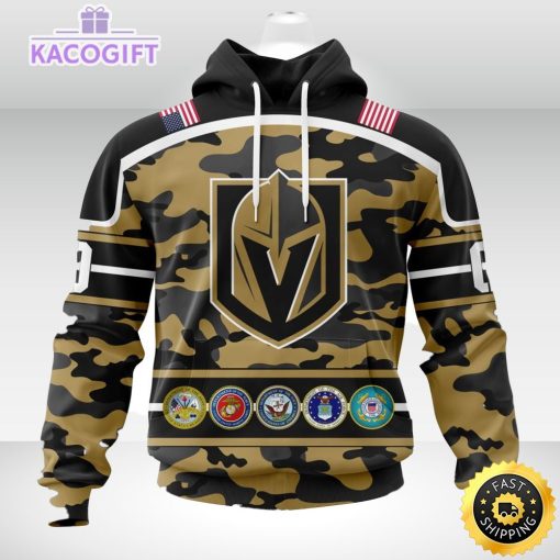 personalized nhl vegas golden knightscamo patternand all military force logo 3d unisex hoodie