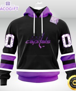 personalized nhl washington capitals hoodie special black hockey fights cancer unisex hoodie