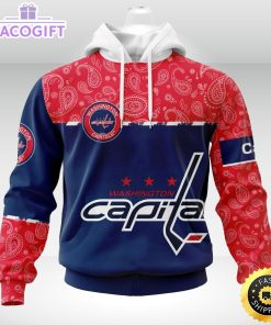 personalized nhl washington capitals hoodie specialized hockey with paisley unisex 3d hoodie