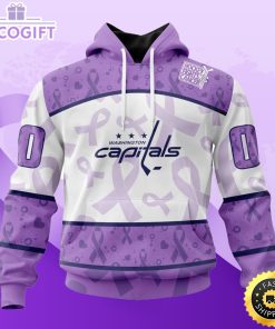 personalized nhl washington capitals special lavender hockey fights cancer all over print unisex 3d hoodie