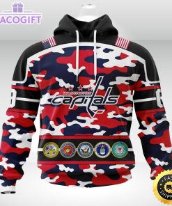 personalized nhl washington capitalscamo patternand all military force logo 3d unisex hoodie