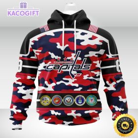 personalized nhl washington capitalscamo patternand all military force logo 3d unisex hoodie