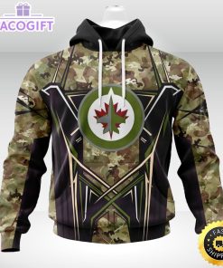 personalized nhl winnipeg jets hoodie special camo color design unisex 3d hoodie