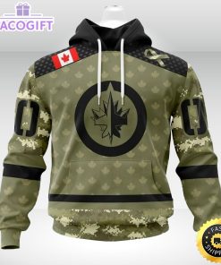 personalized nhl winnipeg jets hoodie special camo military appreciation unisex hoodie