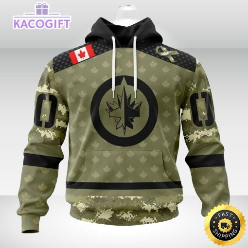 personalized nhl winnipeg jets hoodie special camo military appreciation unisex hoodie