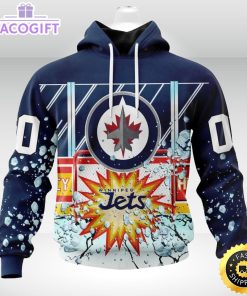 personalized nhl winnipeg jets hoodie with ice hockey arena 3d unisex hoodie