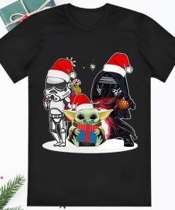 Baby Yoda And Darth Vader Stormtrooper Merry Christmas Light Shirt