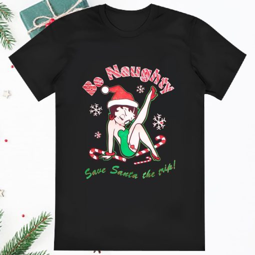 Be Naughty Betty Boop Christmas T Shirt