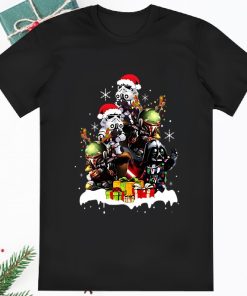 Chibi Baby Yoda Darth Vader And Stormtrooper Christmas Tree Shirt