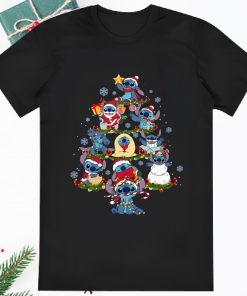 Cute Disney Santa Stitch Christmas Tree Shirt