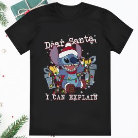 Cute Lilo and Stitch Christmas Dear Santa I Can Explain T Shirt